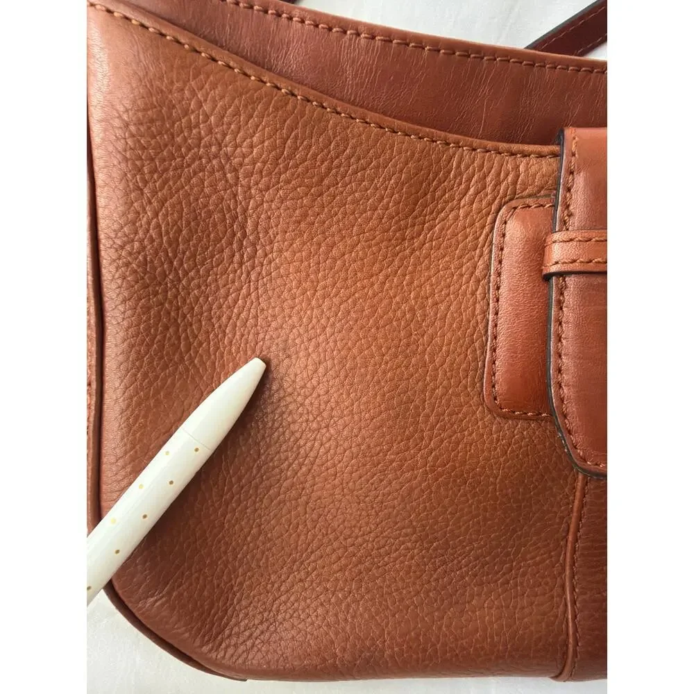 Vintage Liz Claiborne Leather Co. Brown Leather Handbag Pebbled Leather
